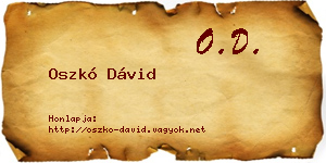 Oszkó Dávid névjegykártya